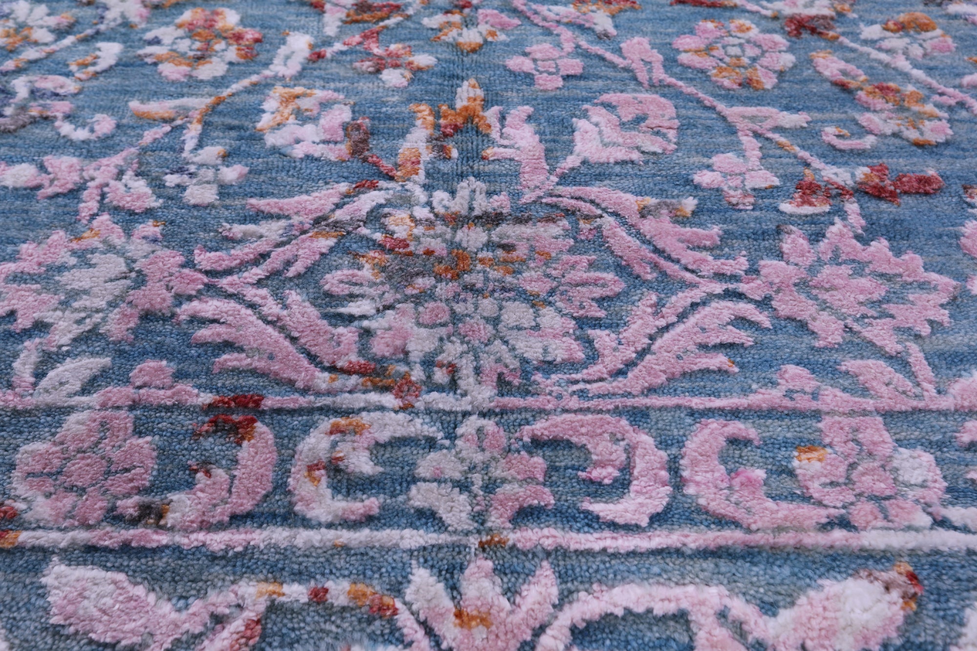 SUPER SALE Persian Hand Knotted Wool & Silk Rug - 8' 1" X 10' 1"