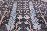 Grey Persian Ziegler Hand Knotted Wool & Silk Rug - 9' 0" X 12' 4"