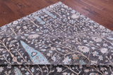 Grey Persian Ziegler Hand Knotted Wool & Silk Rug - 9' 0" X 12' 4"