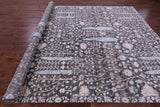 Grey Persian Ziegler Hand Knotted Wool & Silk Rug - 9' 0" X 12' 4"