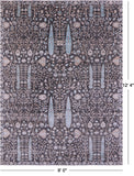 Grey Persian Ziegler Hand Knotted Wool & Silk Rug - 9' 0" X 12' 4"