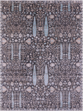 Grey Persian Ziegler Hand Knotted Wool & Silk Rug - 9' 0" X 12' 4"