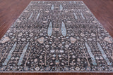 Grey Persian Ziegler Hand Knotted Wool & Silk Rug - 9' 0" X 12' 4"