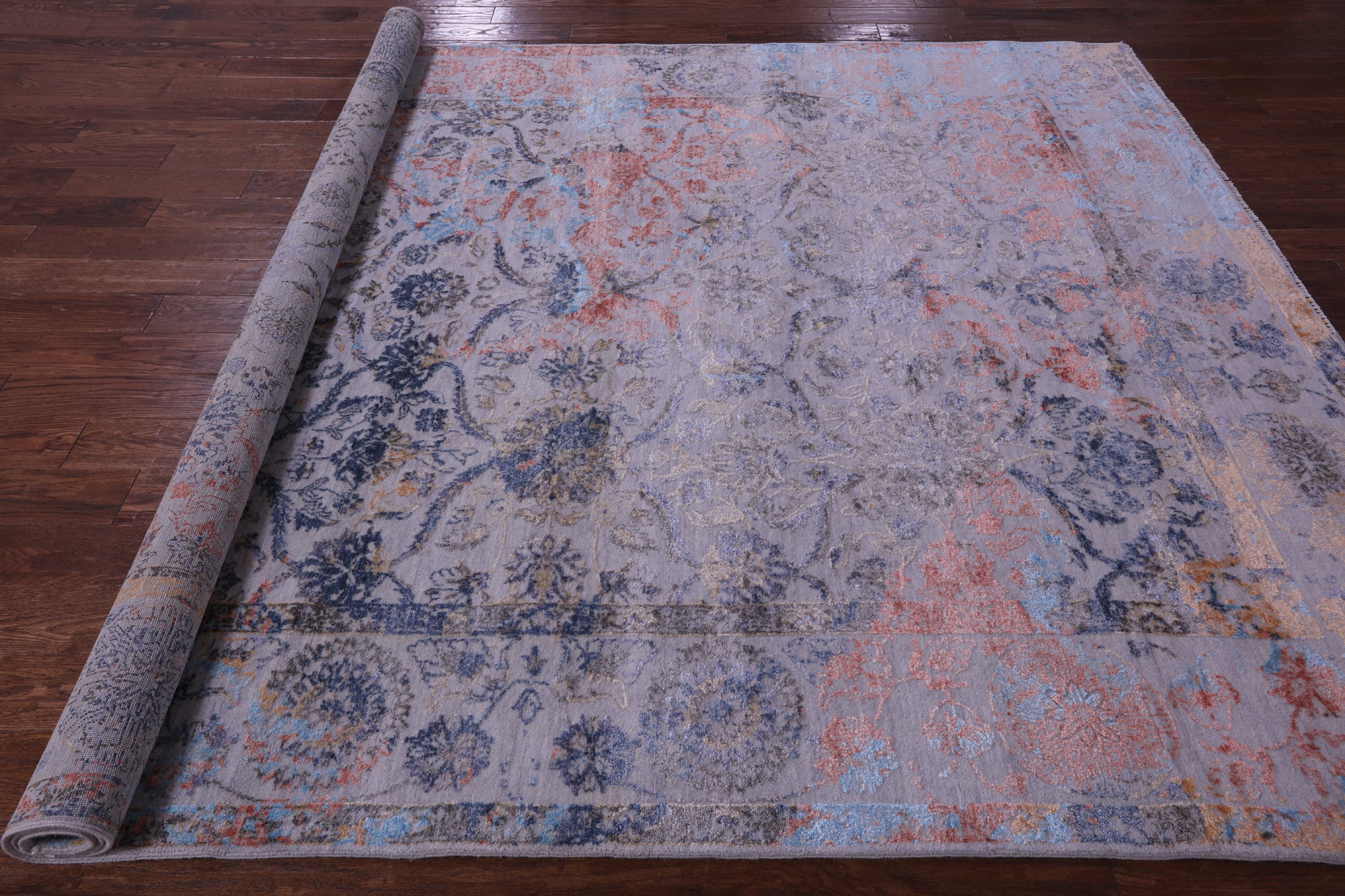 SUPER SALE Persian Hand Knotted Wool & Silk Rug - 8' 0" X 10' 1"