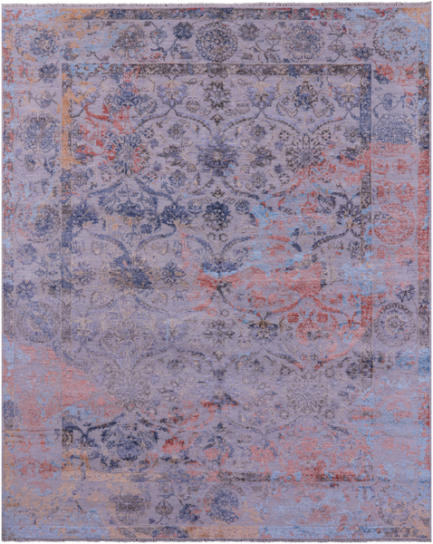 SUPER SALE Persian Hand Knotted Wool & Silk Rug - 8' 0" X 10' 1"