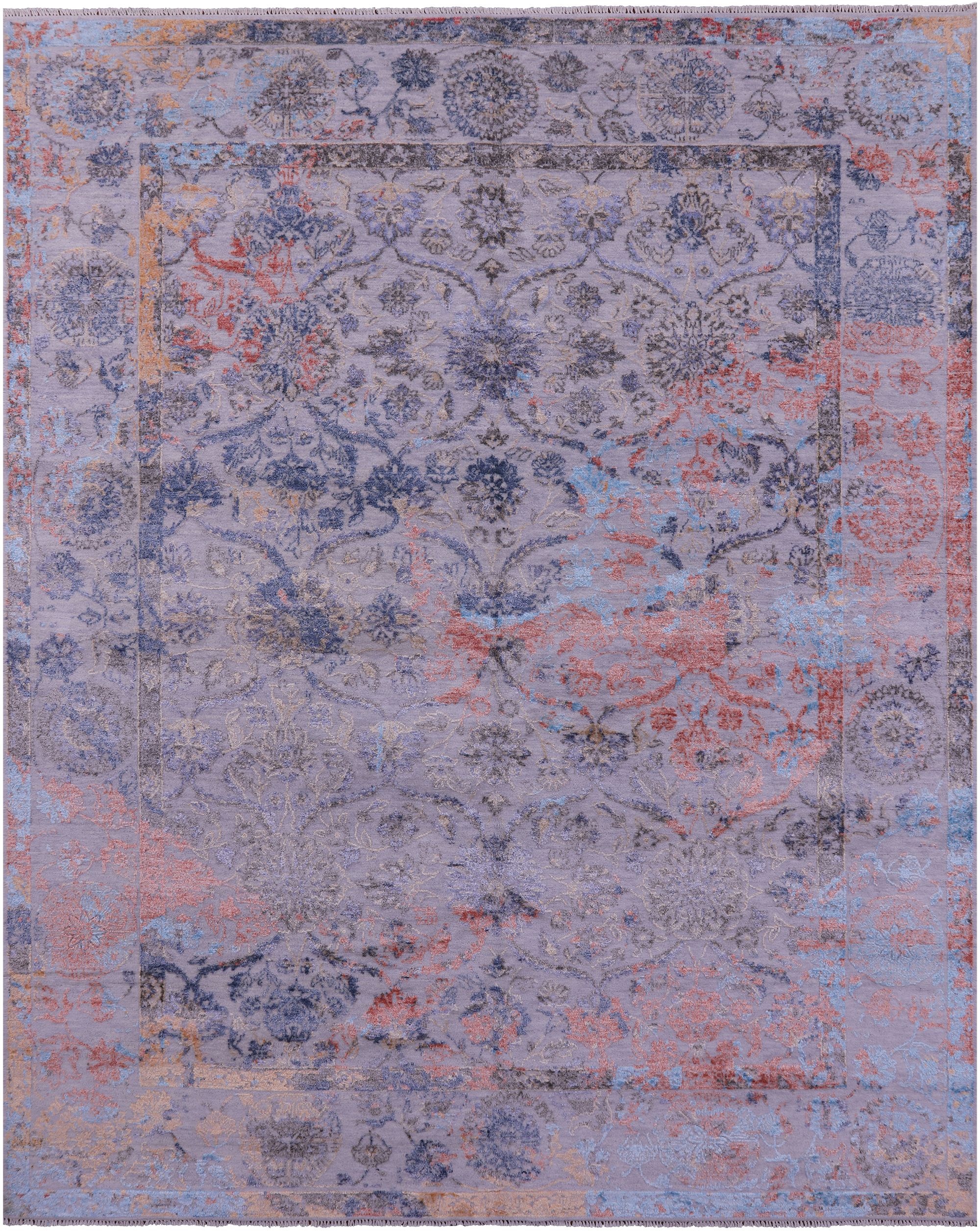 SUPER SALE Persian Hand Knotted Wool & Silk Rug - 8' 0" X 10' 1"