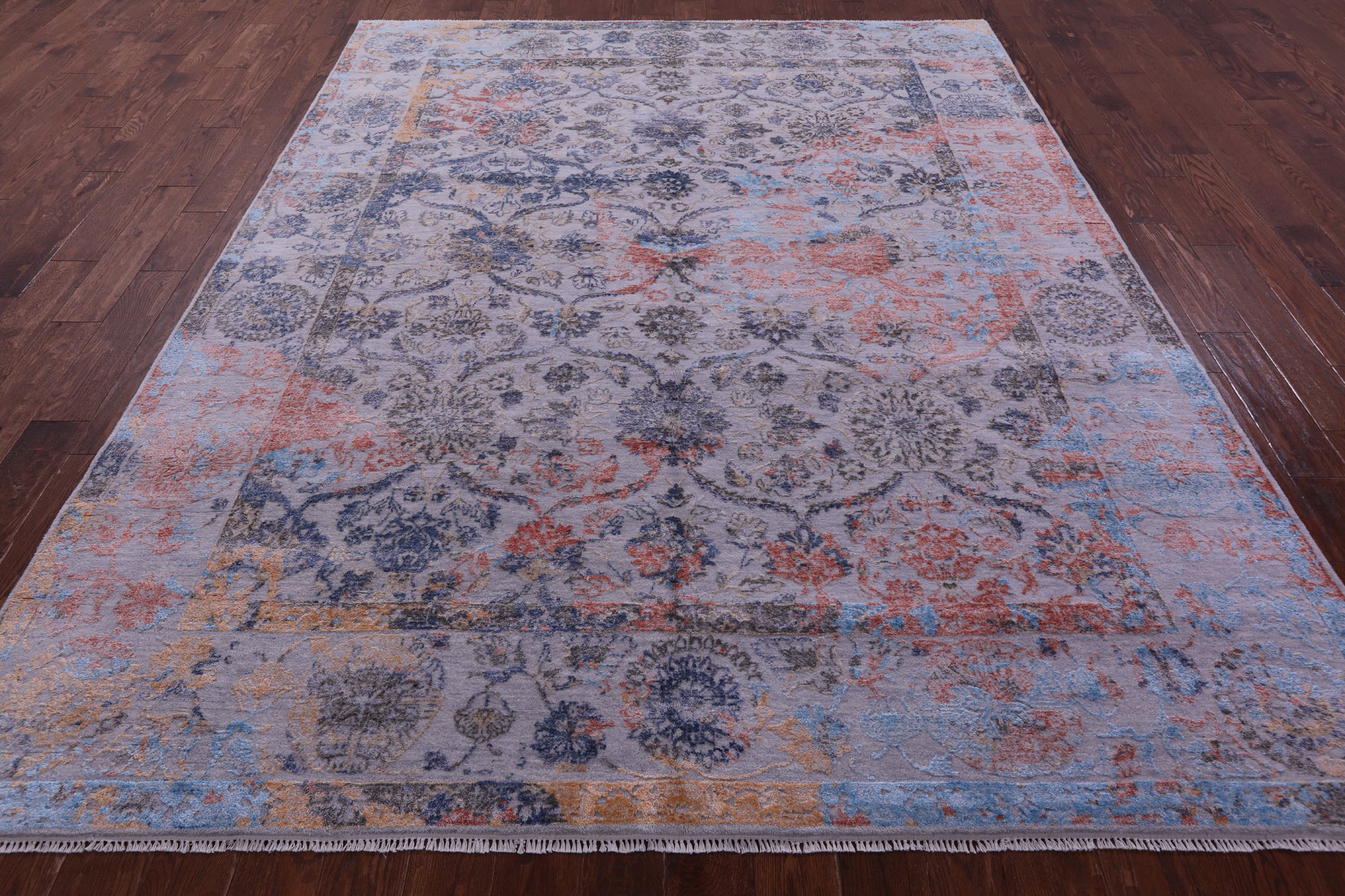 SUPER SALE Persian Hand Knotted Wool & Silk Rug - 8' 0" X 10' 1"