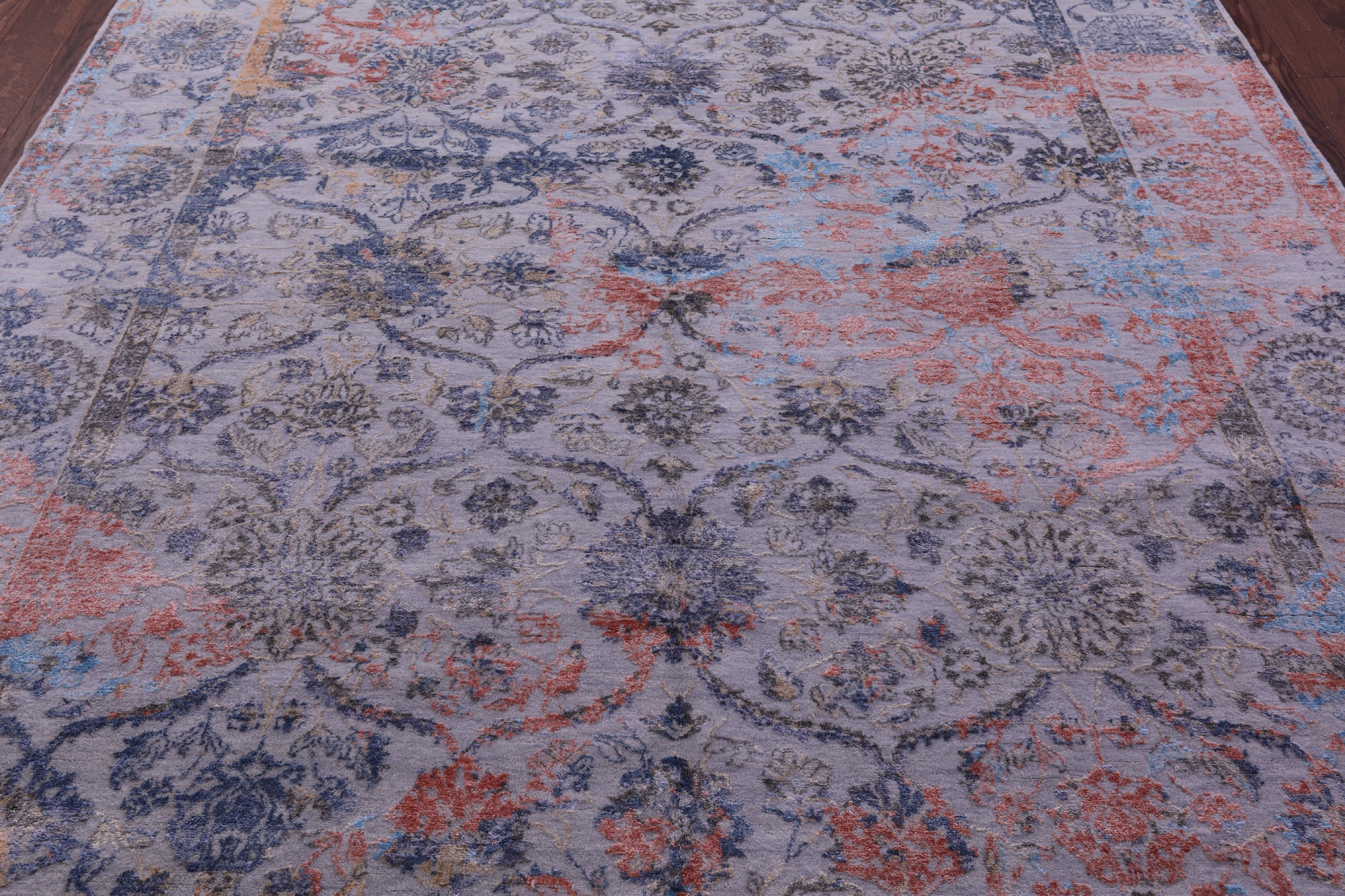 SUPER SALE Persian Hand Knotted Wool & Silk Rug - 8' 0" X 10' 1"