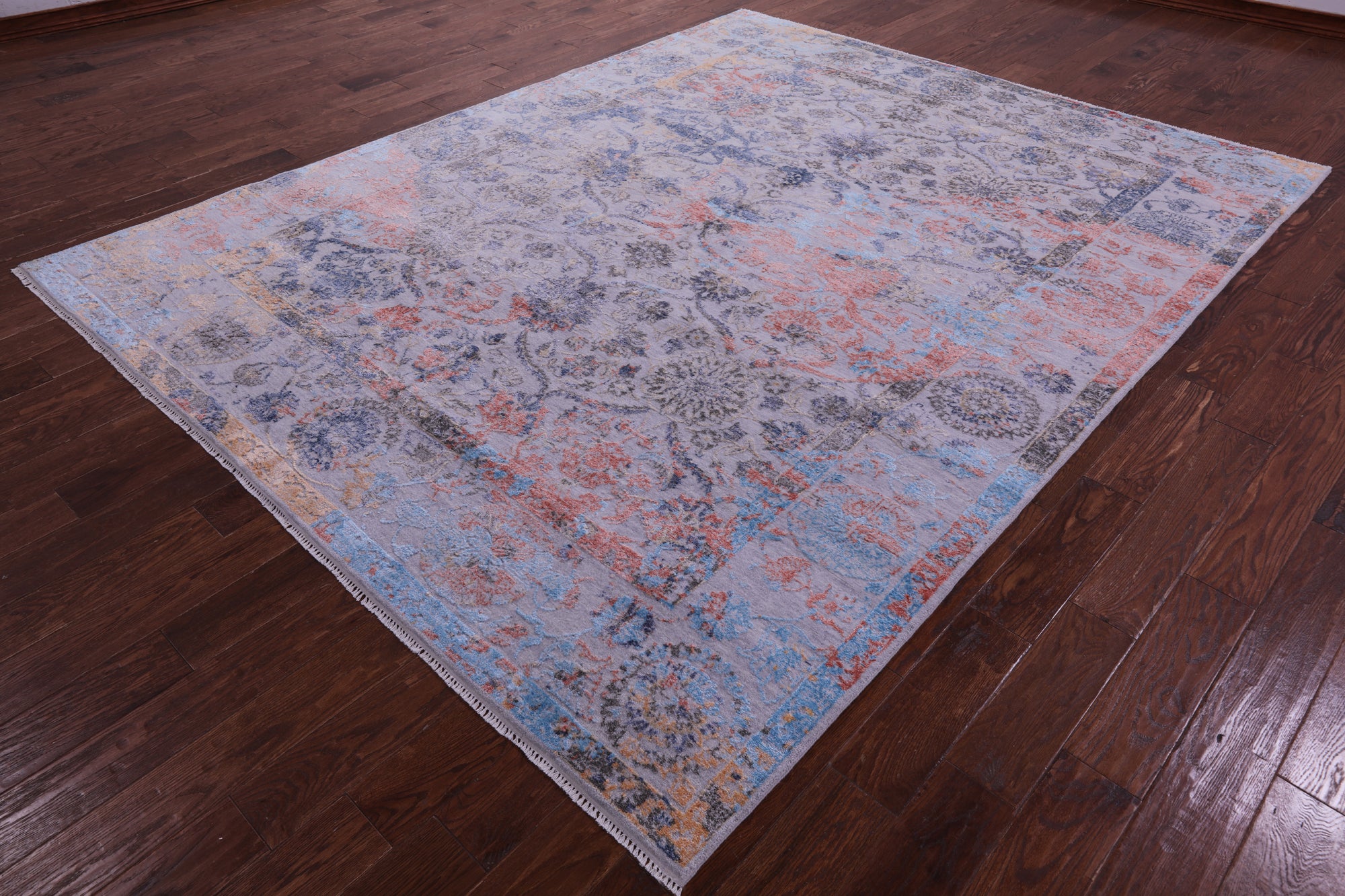 SUPER SALE Persian Hand Knotted Wool & Silk Rug - 8' 0" X 10' 1"