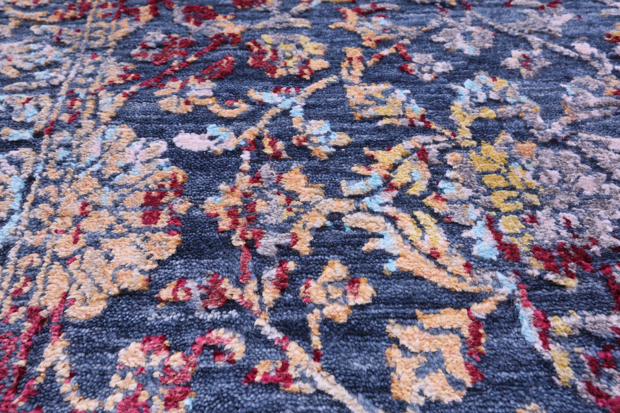 SUPER SALE Persian Hand Knotted Wool & Silk Runner Rug - 2' 7" X 12' 5"
