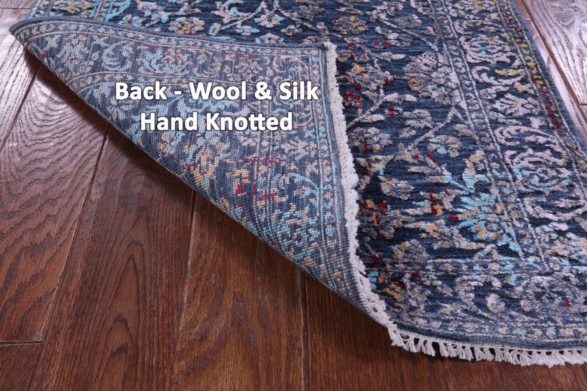 SUPER SALE Persian Hand Knotted Wool & Silk Runner Rug - 2' 7" X 12' 5"