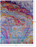 Abstract Contemporary Hand Knotted Wool & Silk Rug - 7' 11" X 10' 3" - Golden Nile