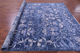 SUPER SALE Blue Square Modern Hand Knotted Wool  Rug - 8' 9" X 8' 9"