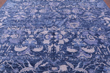 SUPER SALE Blue Square Modern Hand Knotted Wool  Rug - 8' 9" X 8' 9"