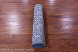 SUPER SALE Blue Modern Handmade Wool Runner Rug - 4' 1" X 11' 10"