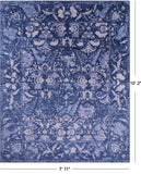 Blue Contemporary Handmade Wool Rug - 7' 11" X 10' 2" - Golden Nile