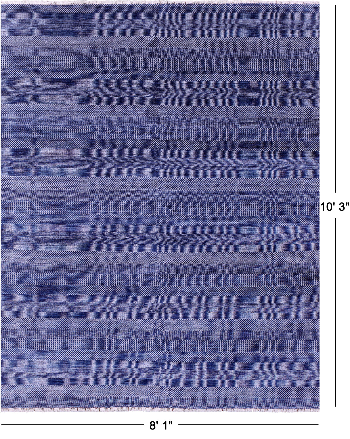 Blue Savannah Grass Hand Knotted Wool & Silk Rug - 8' 1" X 10' 3"
