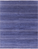 Blue Savannah Grass Hand Knotted Wool & Silk Rug - 8' 1" X 10' 3"