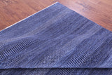 Blue Savannah Grass Hand Knotted Wool & Silk Rug - 8' 1" X 10' 3"