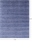 Blue Savannah Grass Hand Knotted Wool & Silk Rug - 7' 11" X 10' 1" - Golden Nile