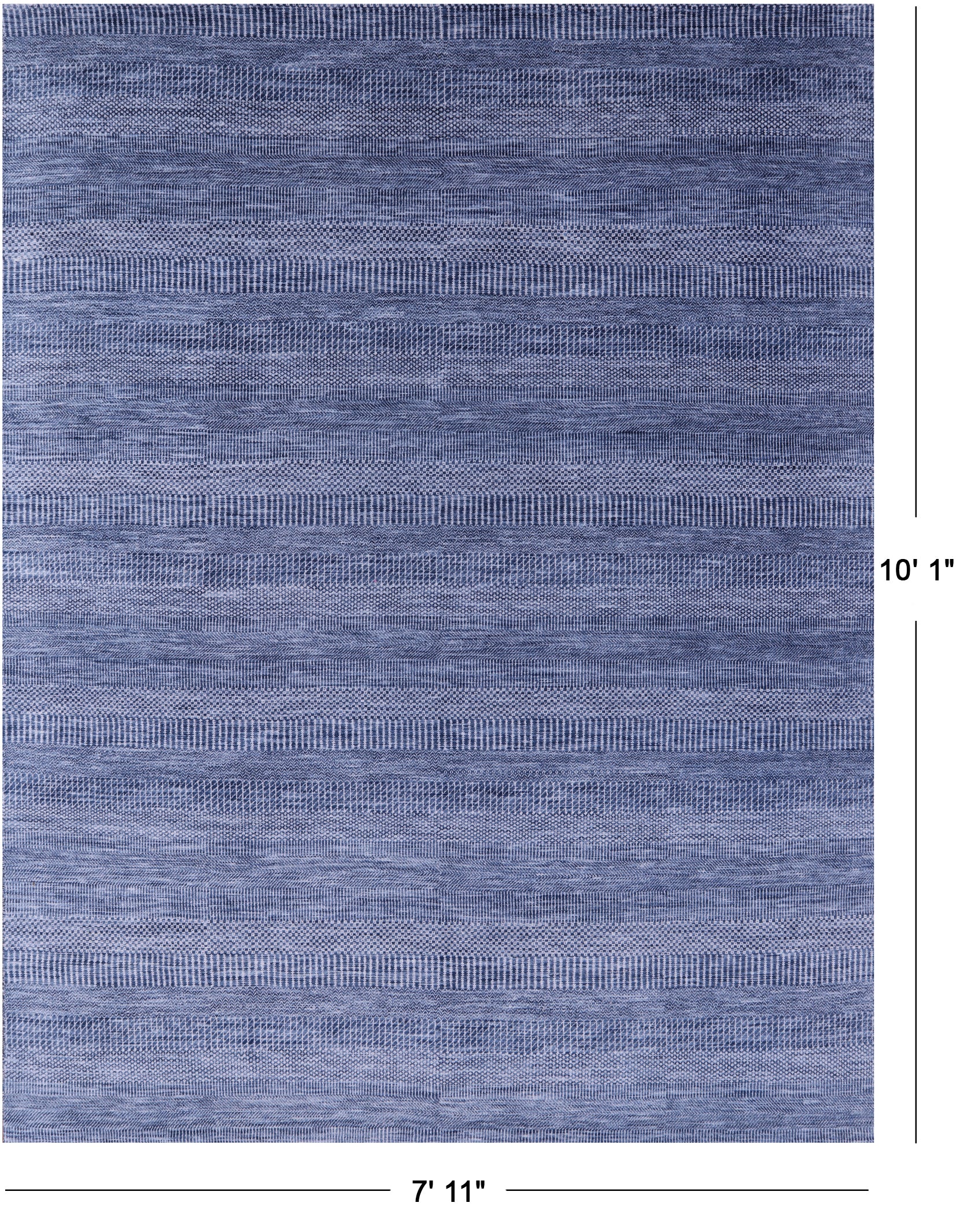 Blue Savannah Grass Hand Knotted Wool & Silk Rug - 7' 11" X 10' 1" - Golden Nile