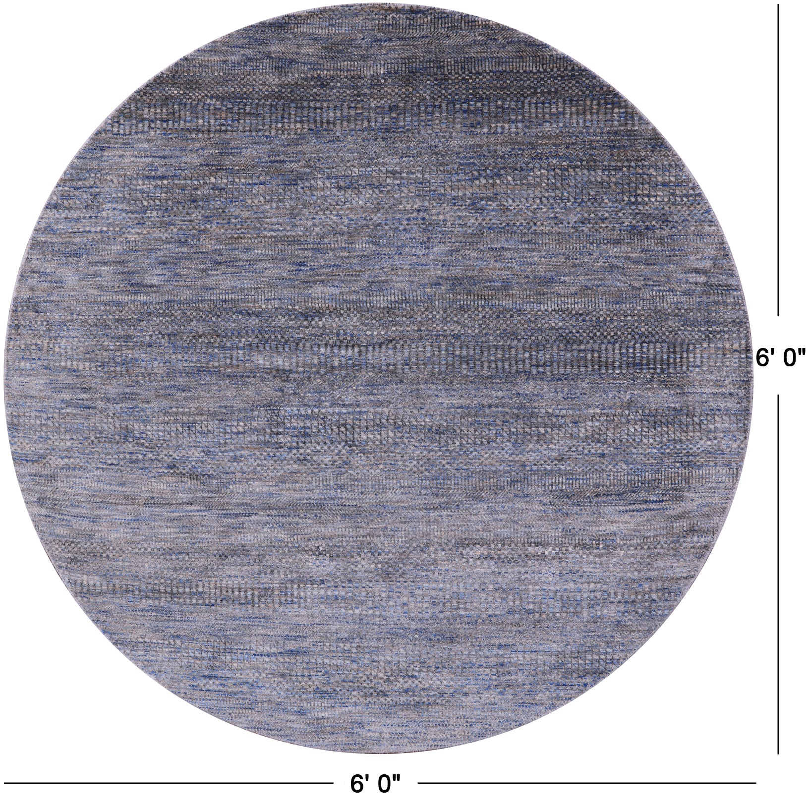 Round Savannah Grass Hand Knotted Wool & Silk Rug - 6' 0" X 6' 0" - Golden Nile