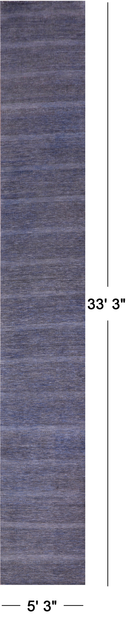 Savannah Grass Hand Knotted Wool & Silk Rug - 5' 3" X 33' 3" - Golden Nile