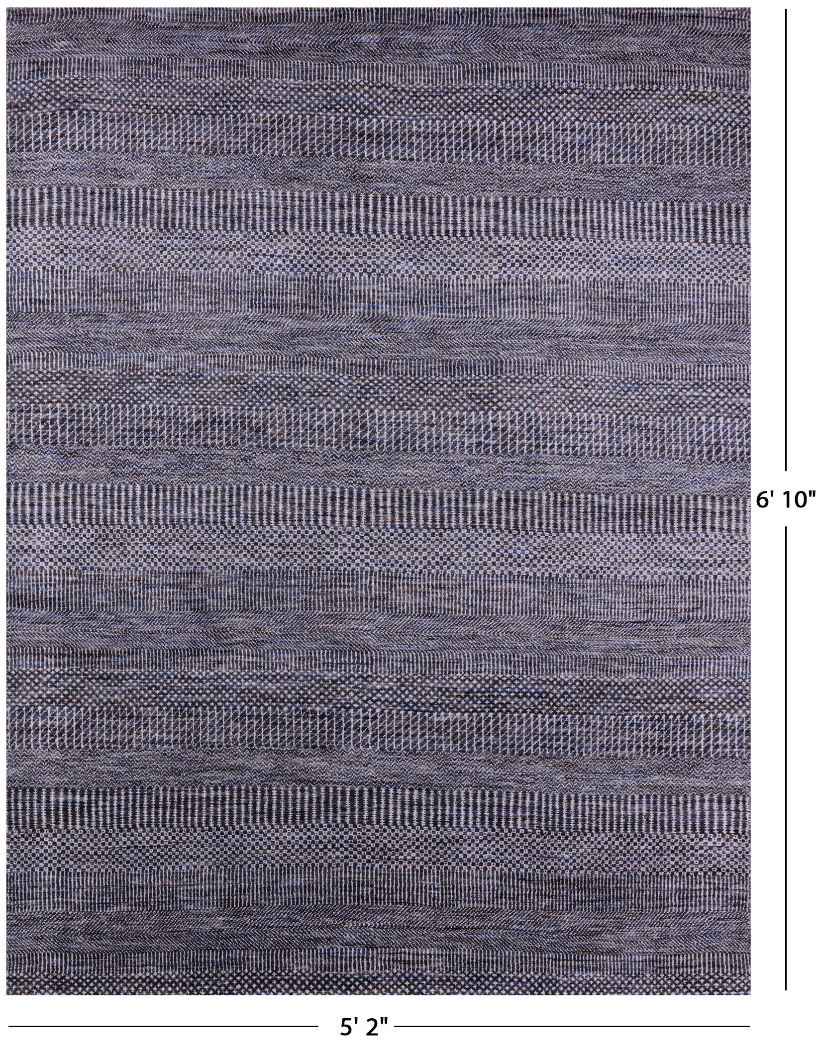 Savannah Grass Handmade Wool & Silk Rug - 5' 2" X 6' 10" - Golden Nile