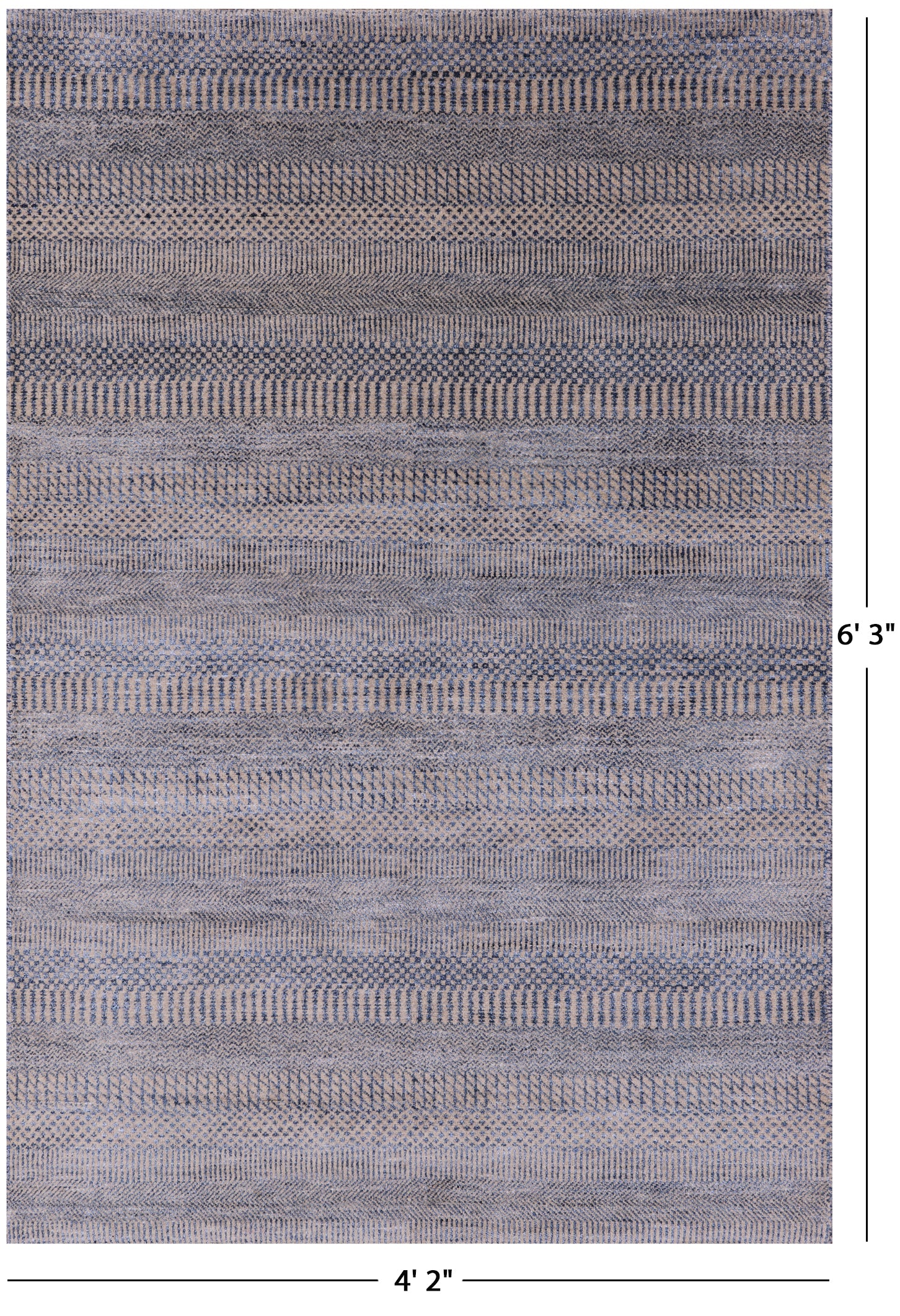 Savannah Grass Hand Knotted Wool & Silk Rug - 4' 2" X 6' 3" - Golden Nile