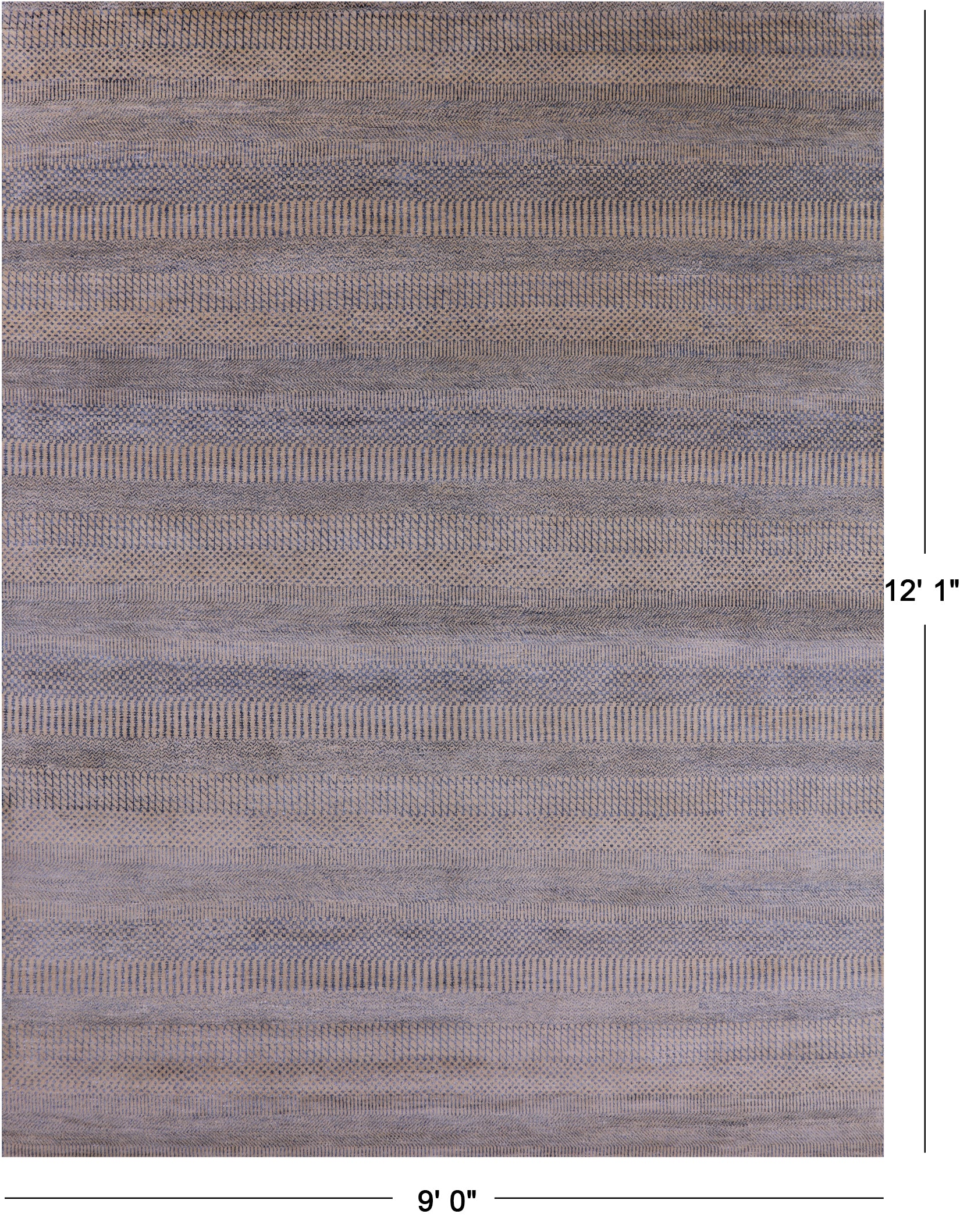 Savannah Grass Hand Knotted Wool & Silk Rug - 9' 0" X 12' 1" - Golden Nile