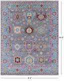 Grey Turkish Oushak Hand Knotted Wool Rug - 8' 2" X 10' 0" - Golden Nile