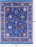 Blue Turkish Oushak Handmade Wool Rug - 8' 0" X 10' 0" - Golden Nile