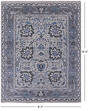 Grey Turkish Oushak Handmade Wool Rug - 8' 3" X 10' 0" - Golden Nile