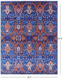 Blue Turkish Oushak Hand Knotted Wool Rug - 8' 2" X 10' 3" - Golden Nile