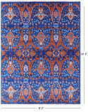 Blue Turkish Oushak Hand Knotted Wool Rug - 8' 2" X 10' 3" - Golden Nile