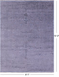 SUPER SALE Grey Persian Fine Serapi Hand Knotted Wool & Silk Rug - 9' 1" X 12' 2"