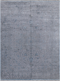 Grey Persian Fine Serapi Hand Knotted Wool & Silk Rug - 9' 1" X 12' 2"
