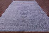 SUPER SALE Grey Persian Fine Serapi Hand Knotted Wool & Silk Rug - 9' 1" X 12' 2"