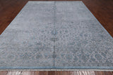 Grey Persian Fine Serapi Hand Knotted Wool & Silk Rug - 9' 1" X 12' 2"