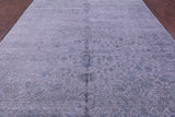SUPER SALE Grey Persian Fine Serapi Hand Knotted Wool & Silk Rug - 9' 1" X 12' 2"