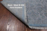 Grey Persian Fine Serapi Hand Knotted Wool & Silk Rug - 9' 1" X 12' 2"