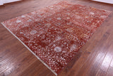 SUPER SALE Modern Handmade Wool & Silk Rug - 8' 11" X 12' 3"