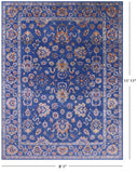 Blue Persian Handmade Wool & Silk Rug - 9' 1" X 11' 11" - Golden Nile