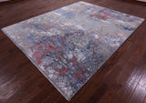 Abstract Contemporary Handmade Wool & Silk Rug - 8' 1" X 10' 1" - Golden Nile