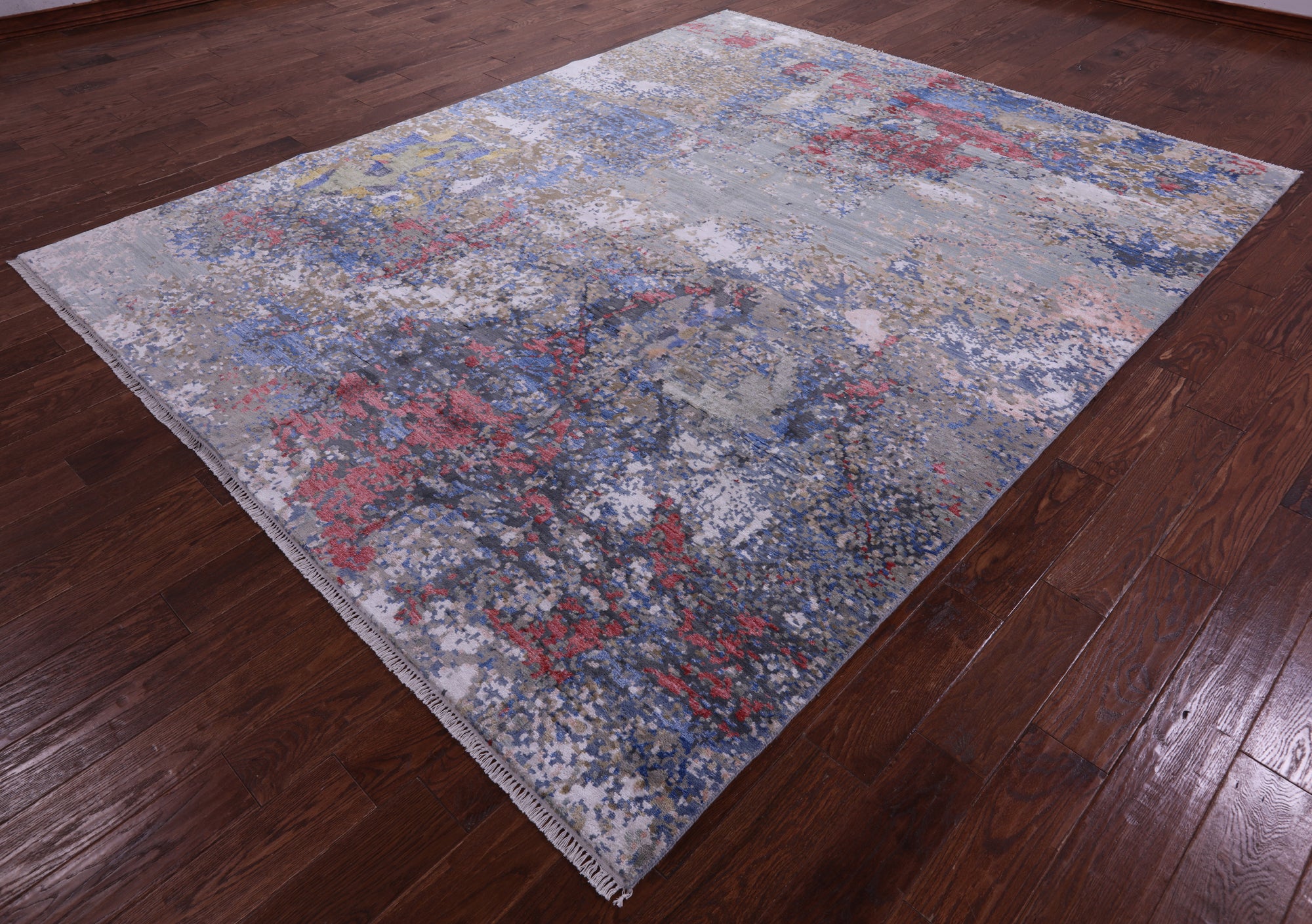 Abstract Contemporary Handmade Wool & Silk Rug - 8' 1" X 10' 1" - Golden Nile
