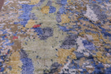 Abstract Contemporary Handmade Wool & Silk Rug - 8' 1" X 10' 1" - Golden Nile