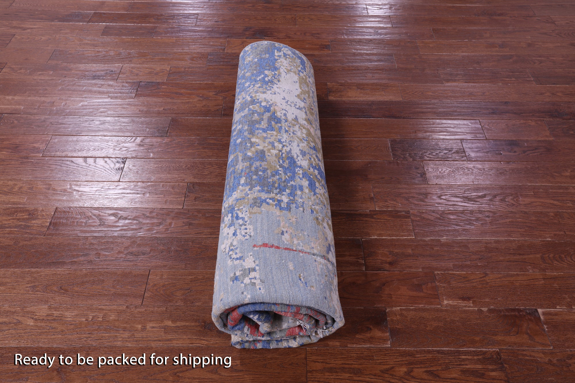 Abstract Contemporary Handmade Wool & Silk Rug - 8' 1" X 10' 1" - Golden Nile