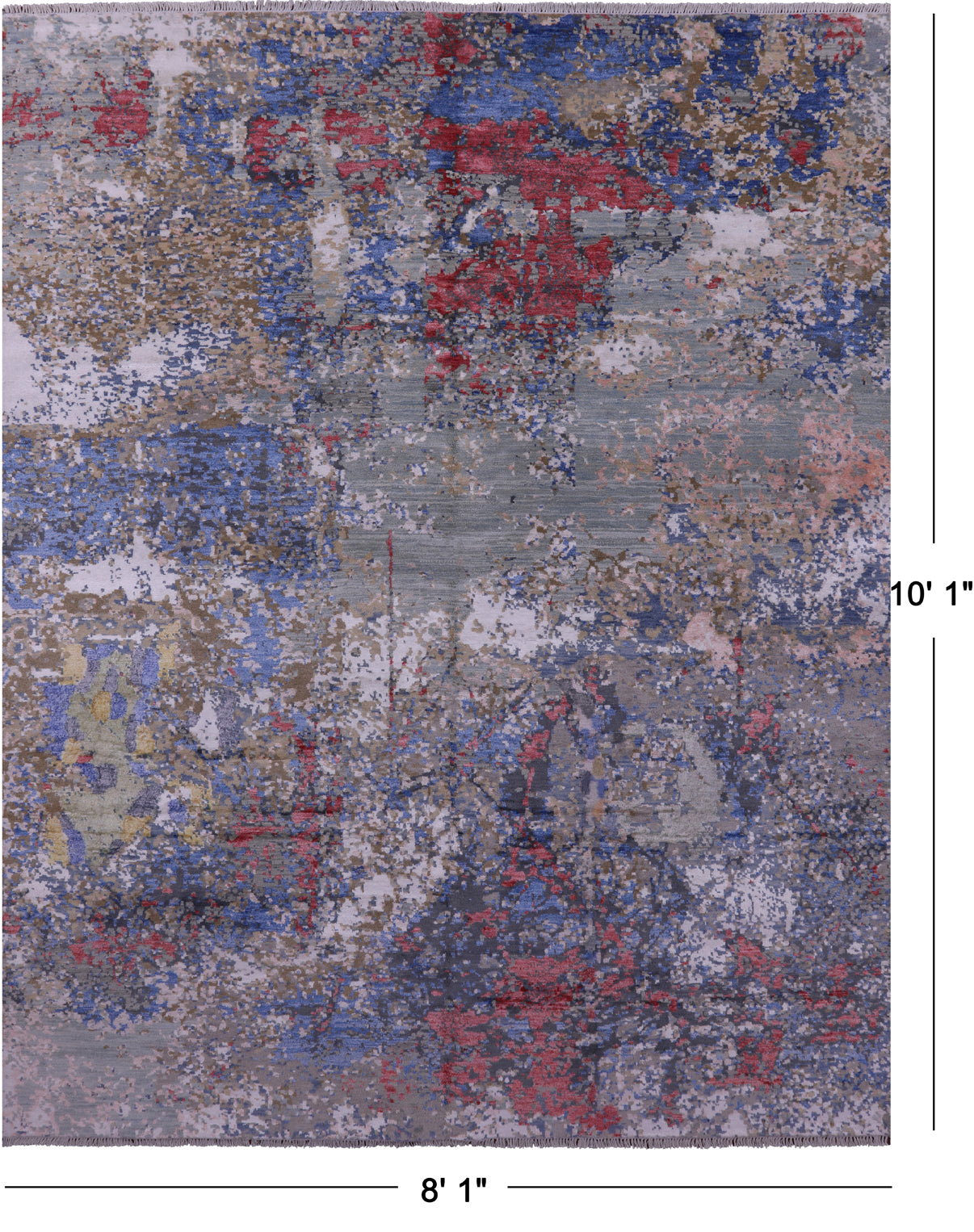 Abstract Contemporary Handmade Wool & Silk Rug - 8' 1" X 10' 1" - Golden Nile