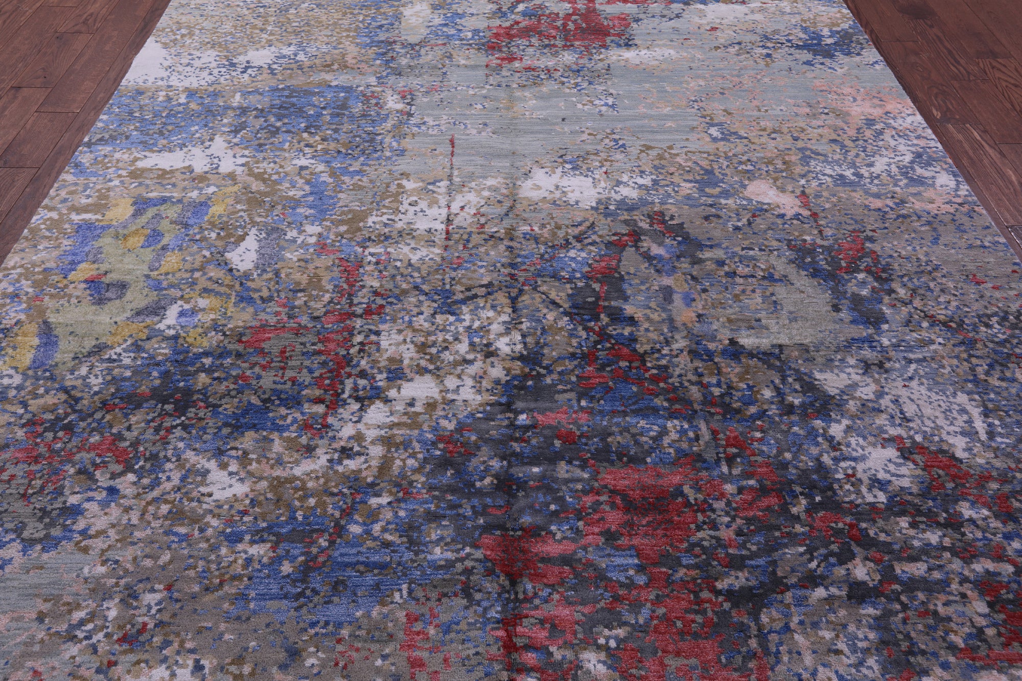 Abstract Contemporary Handmade Wool & Silk Rug - 8' 1" X 10' 1" - Golden Nile