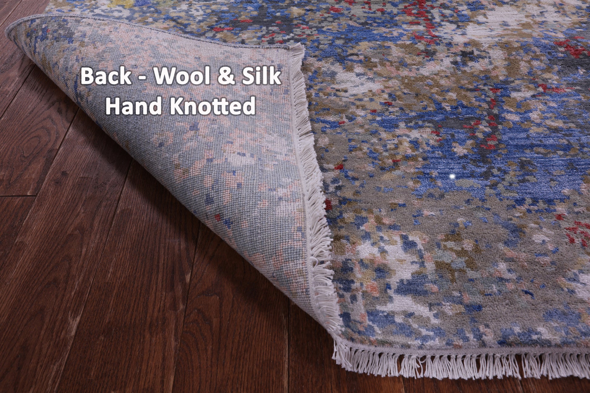Abstract Contemporary Handmade Wool & Silk Rug - 8' 1" X 10' 1" - Golden Nile